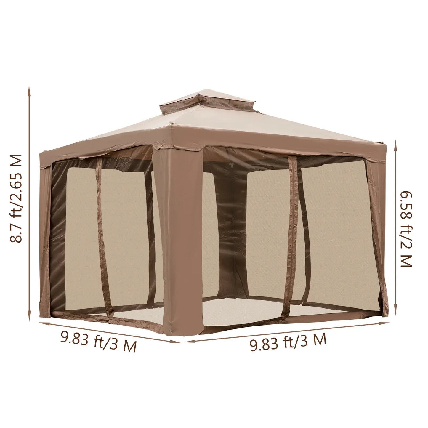 VEVOR Outdoor Gazebo Canopy Tent W/ Netting Sandbag Patio Garden Shade Awning Shelter Picnic Backyard Party Wedding Camping Tent