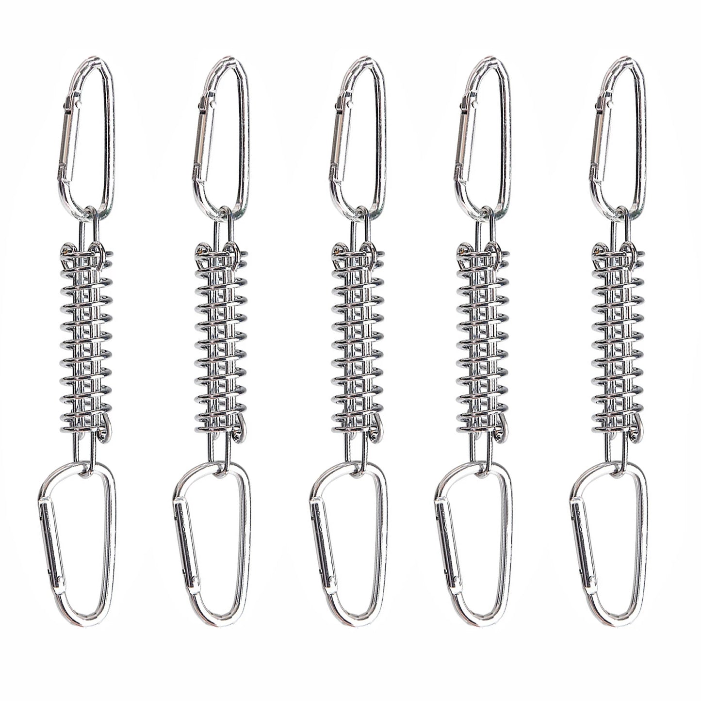 5pcs Outdoor Camping With Carabiner Steel Tent Rope Tightener Awning Lightweight Spring Windproof Fixing Cord Tensioner Buckle