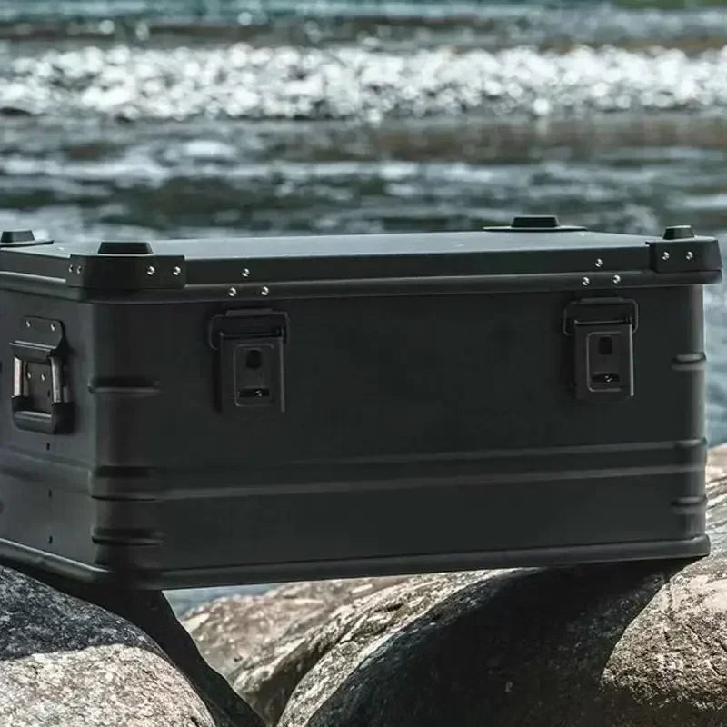 Aluminum Magnesium Alloy Storage Car Box Self Driving Travel Outdoor Camping Equipment 47L Capacity Suitcase Trunk Portable Case