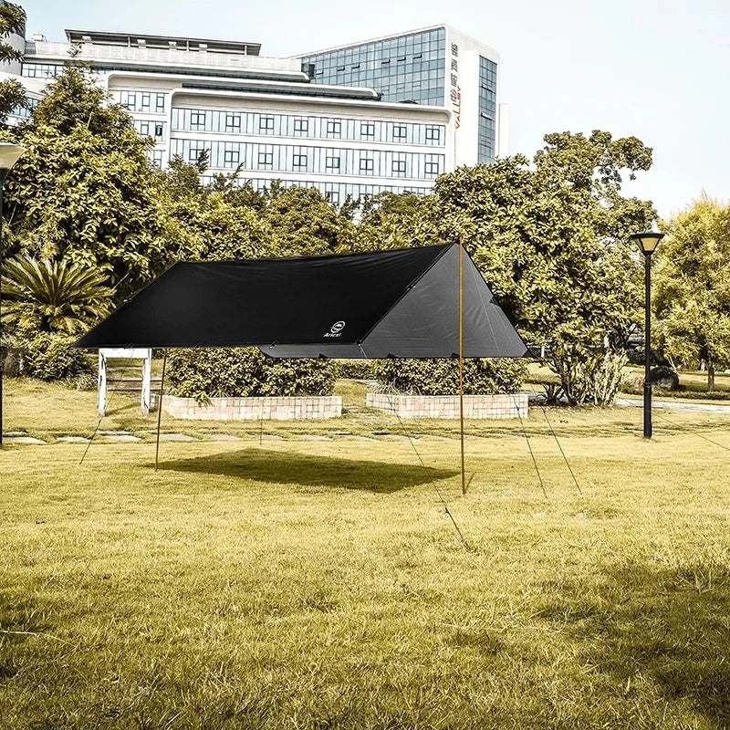 Aricxi 210t polyester Ultralight Outdoor Camping black silver coating Anti-ultraviolet rhombus square hexagon sun shelter tarp