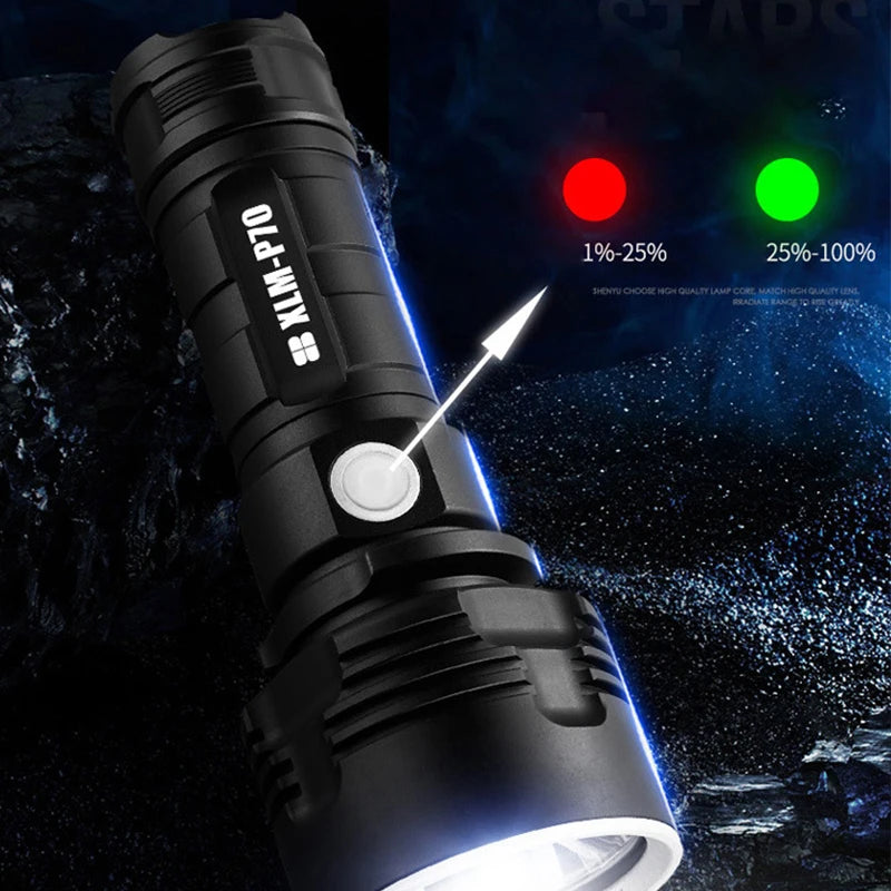 Super Powerful LED Flashlight USB Rechargeable Waterproof Lamp Ultra Bright Lantern Fishing Camping Flashlight XLM-L2/P70 Torch