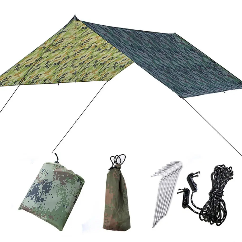 Outdoor Large Canopy Sunshade Beach Camping Tent Waterproof Floor Mat Moisture Resistant Pad Foldable Geometric Beach Pergola