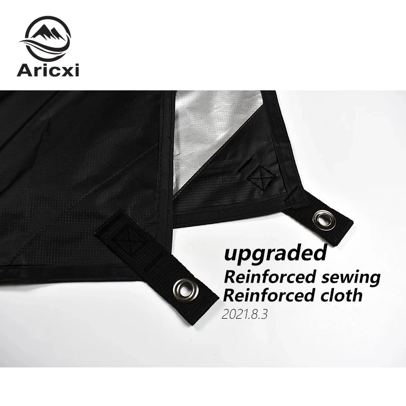 Aricxi 210t polyester Ultralight Outdoor Camping black silver coating Anti-ultraviolet rhombus square hexagon sun shelter tarp