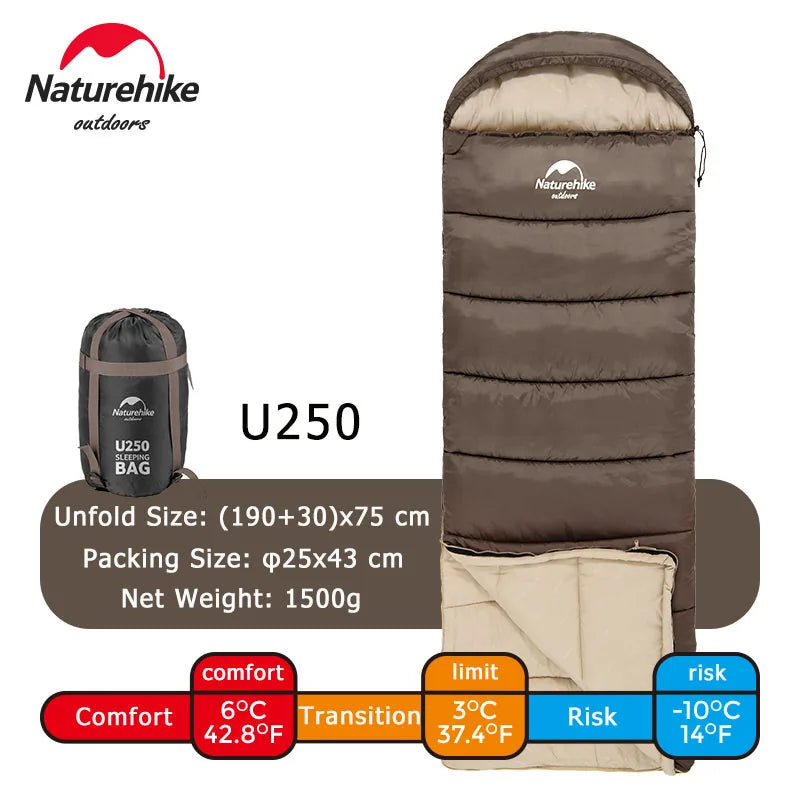 Naturehike Sleeping Bag Ultralight Cotton Sleeping Bags Camping Gear Emergency Sleeping Bag Camp Sleeping Gears Ice Flame Quilt