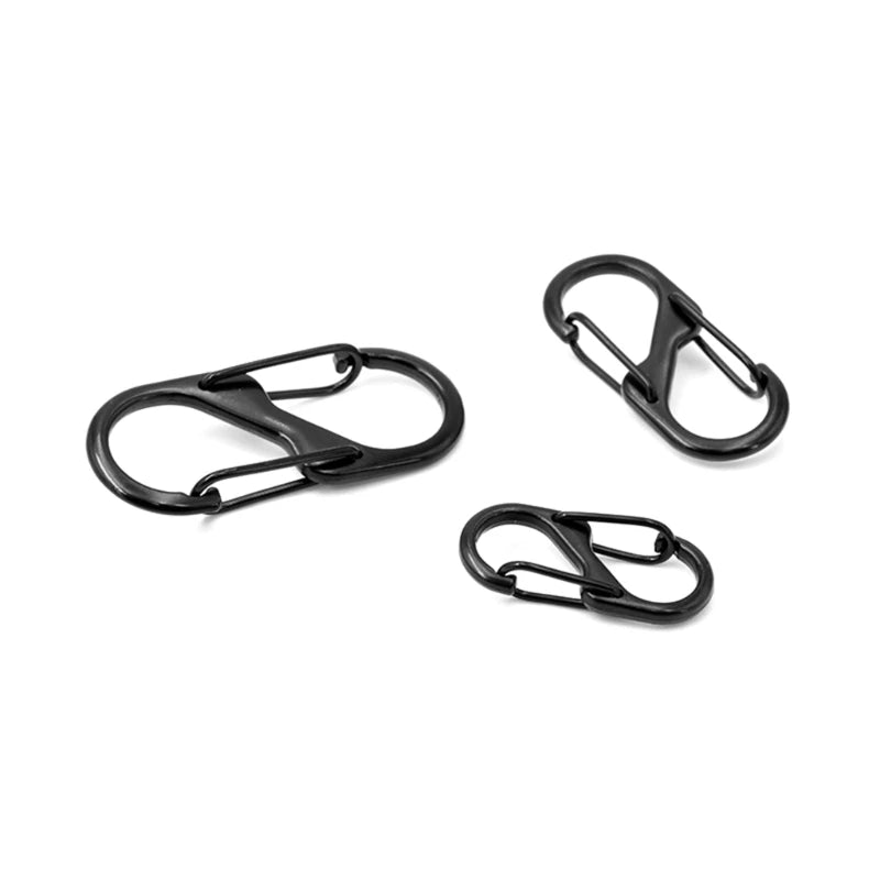 10 Pcs S Shaped Carabiner Metal Double Hooks Carabiner Keychain Small Spring Clips for Camping Fishing Traveling