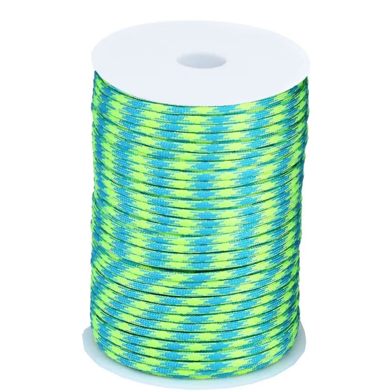100M 550 Military 7-Core Paracord Rope 4mm Outdoor Polyester Parachute Cord Camping Survival Umbrella Tent Bundle