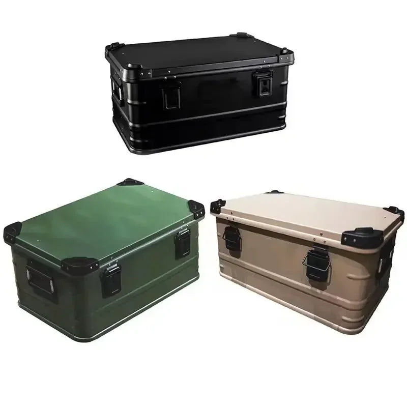 Aluminum Magnesium Alloy Storage Car Box Self Driving Travel Outdoor Camping Equipment 47L Capacity Suitcase Trunk Portable Case