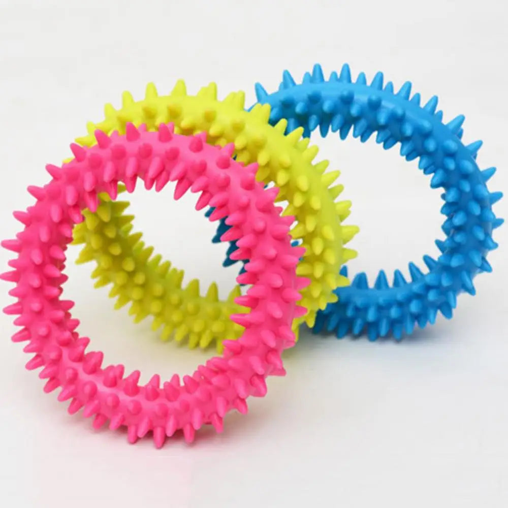 Interactive Pet Supply Toy Dog Toys Training Flying Discs Pet Ring Spiky Circle Ring Dog Bite-Chew Molar Cleaning Tooth Pet Supp
