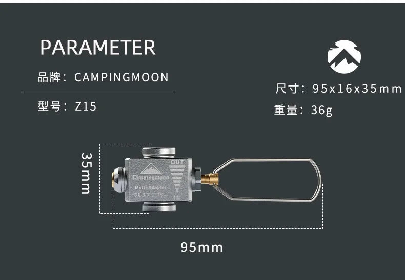 Camping Gas Tank Multi Adapter Campingmoon Z15 Pressure Relief Valve Refilling Gas Tank Charging Adapter