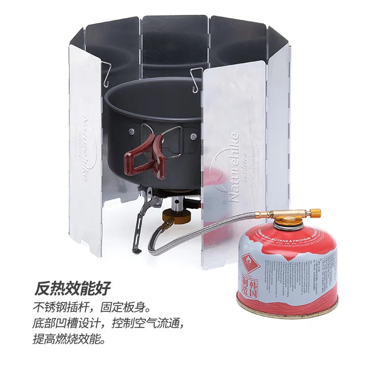Naturehike-Windproof Folding Screen, Outdoor Camping Stove, Cooking Windshield, Windproof Accessories