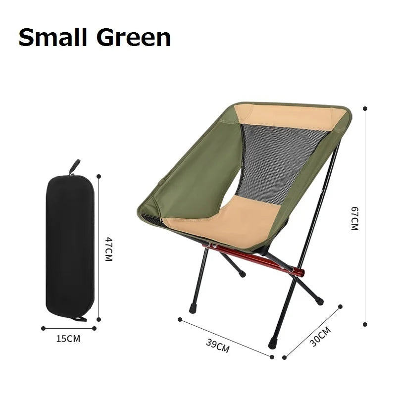 New Outdoor Folding Chair Ultralight Aluminum Moon Chair Picnic Beach Fishing Chairs Garden Seat Portable Hiking Camping Chair