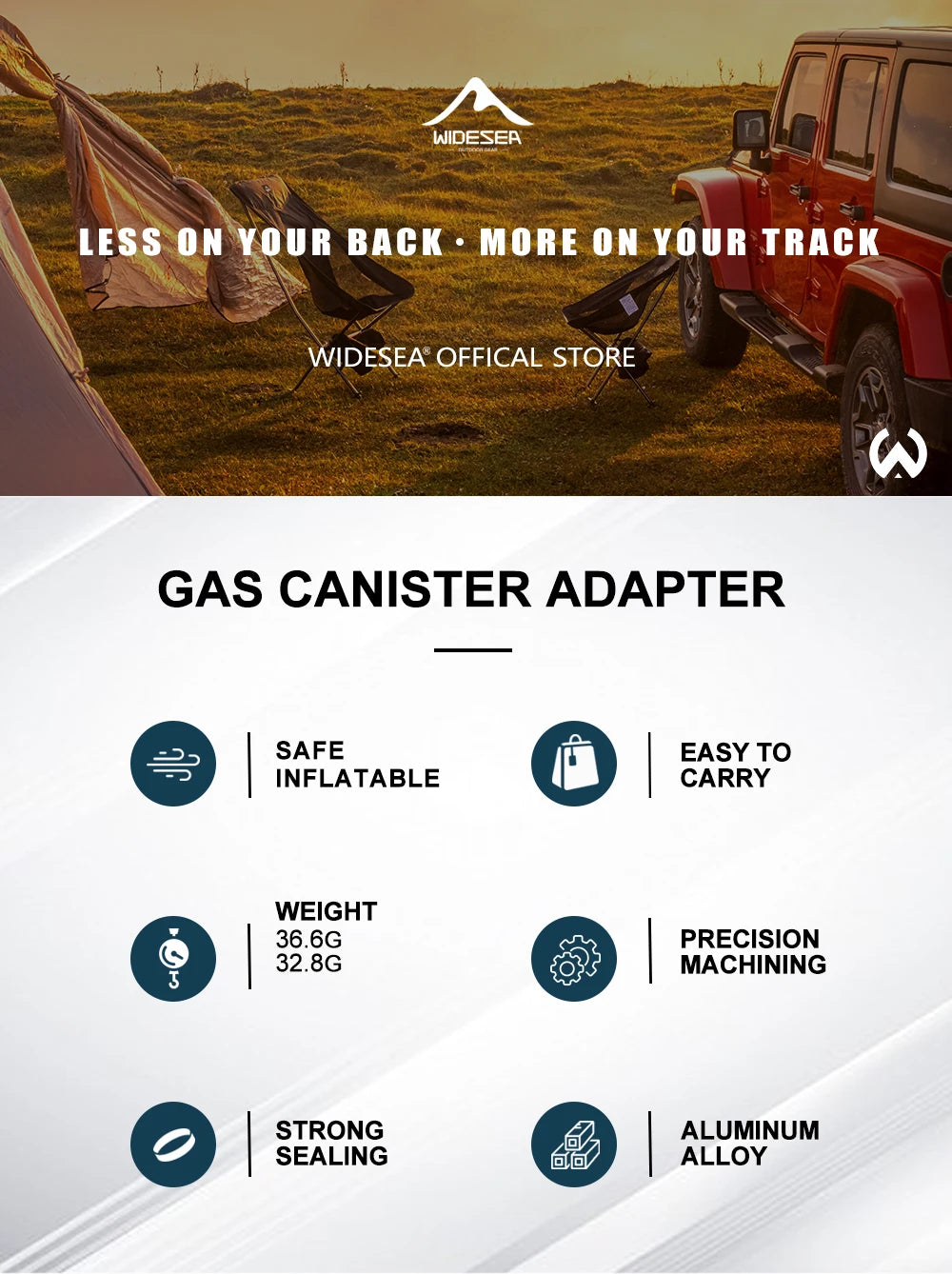 Widesea Camping Stove Propane Refill Adapter Gas Burner Gas Filling Butane Cylinder Tank LPG Saver Camping Equipment