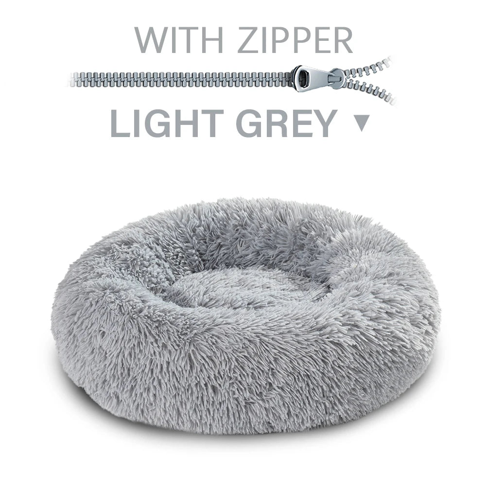 Removable Round Pet Bed Dog Bed Sofa Washable Removable Dog House Long Luxe Plush Outdoor Large Pet Cat Dog Bed Warm Mat Sofa