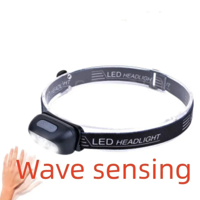 Mini Rechargeable Powerful Sensor Headlamp Fishing Camping USB Head Flashlight COB LED Head Light Torch Headlights Front Lantern