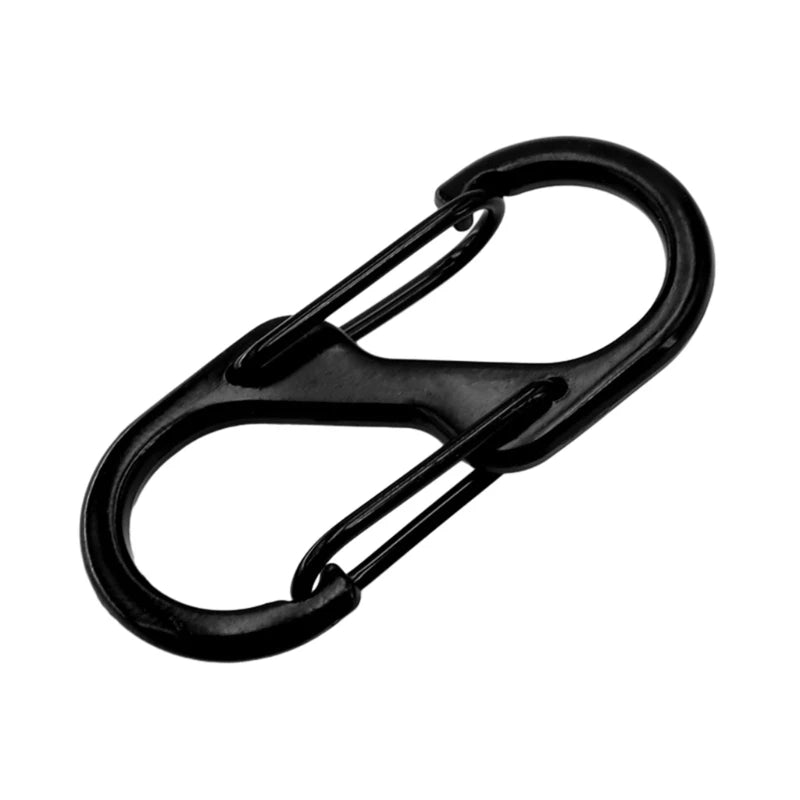 10 Pcs S Shaped Carabiner Metal Double Hooks Carabiner Keychain Small Spring Clips for Camping Fishing Traveling