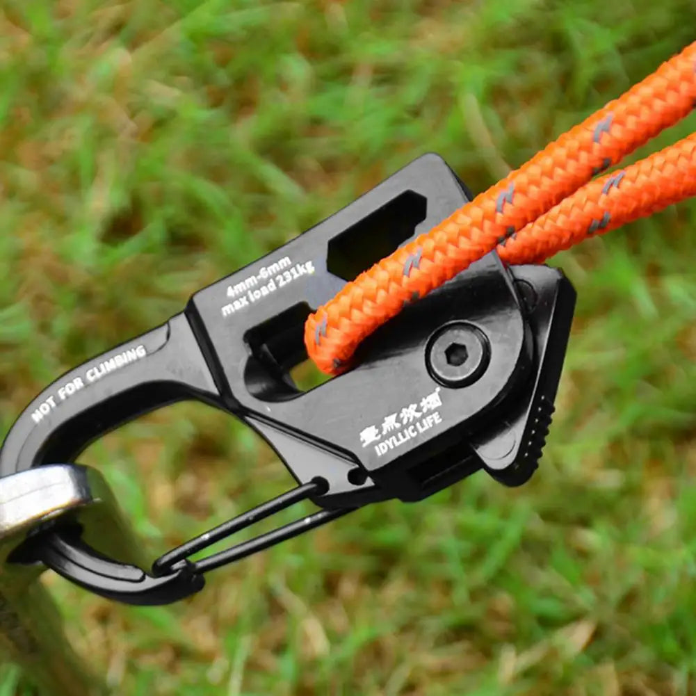 Camping Accessories Aluminum Alloy Tent Rope Tensioner Lightweight Portable Cord Adjuster for Strong Load-bearing Durable