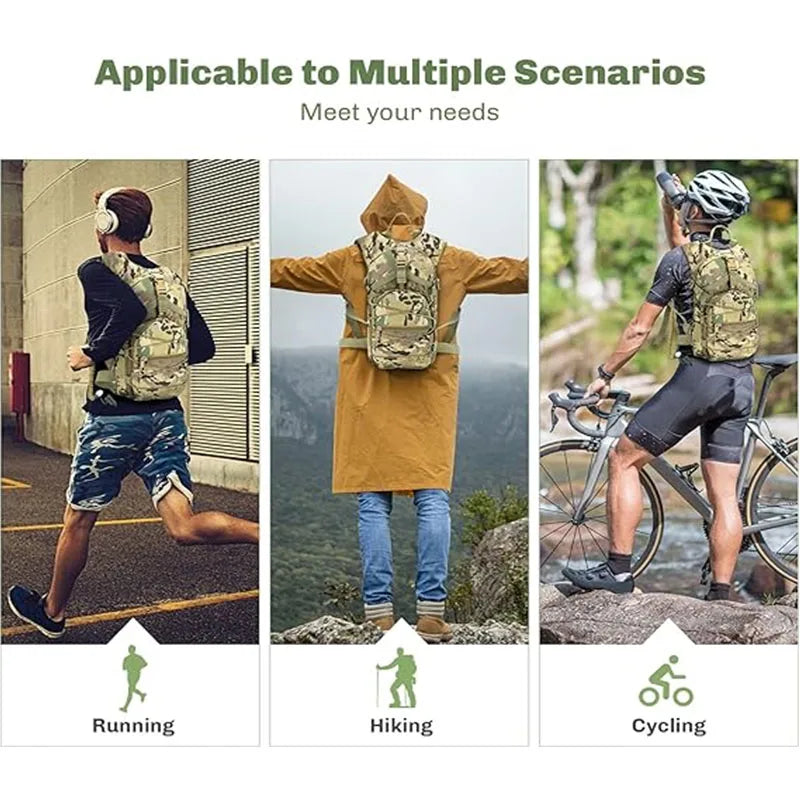 Hydrating Pack Backpack Daypack Water Backpack with 3L BPA Free Leak-Proof Water Bladder for Hiking Running Cycling Hunting