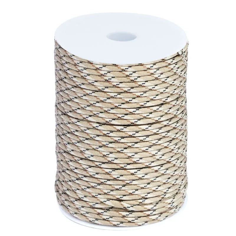100M 550 Military 7-Core Paracord Rope 4mm Outdoor Polyester Parachute Cord Camping Survival Umbrella Tent Bundle