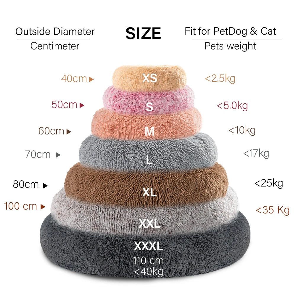 Removable Round Pet Bed Dog Bed Sofa Washable Removable Dog House Long Luxe Plush Outdoor Large Pet Cat Dog Bed Warm Mat Sofa