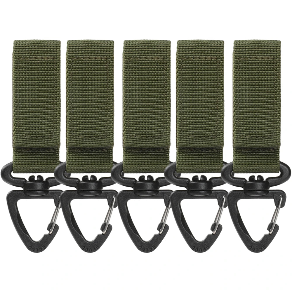 3/4/5pcs Military Tactical Hanging Buckle Nylon Molle Backpack Belt Buckle D-Shaped Outdoor Climbing Carabiner EDC Keychain Hook