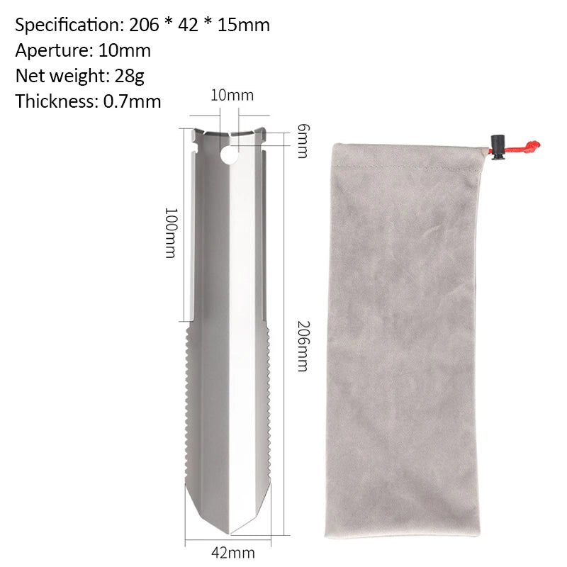 Outdoor Camping Shovel, Multifunctional Portable Titanium Shovel Ultralight Backpacking Multi Tool for Hiking Survival