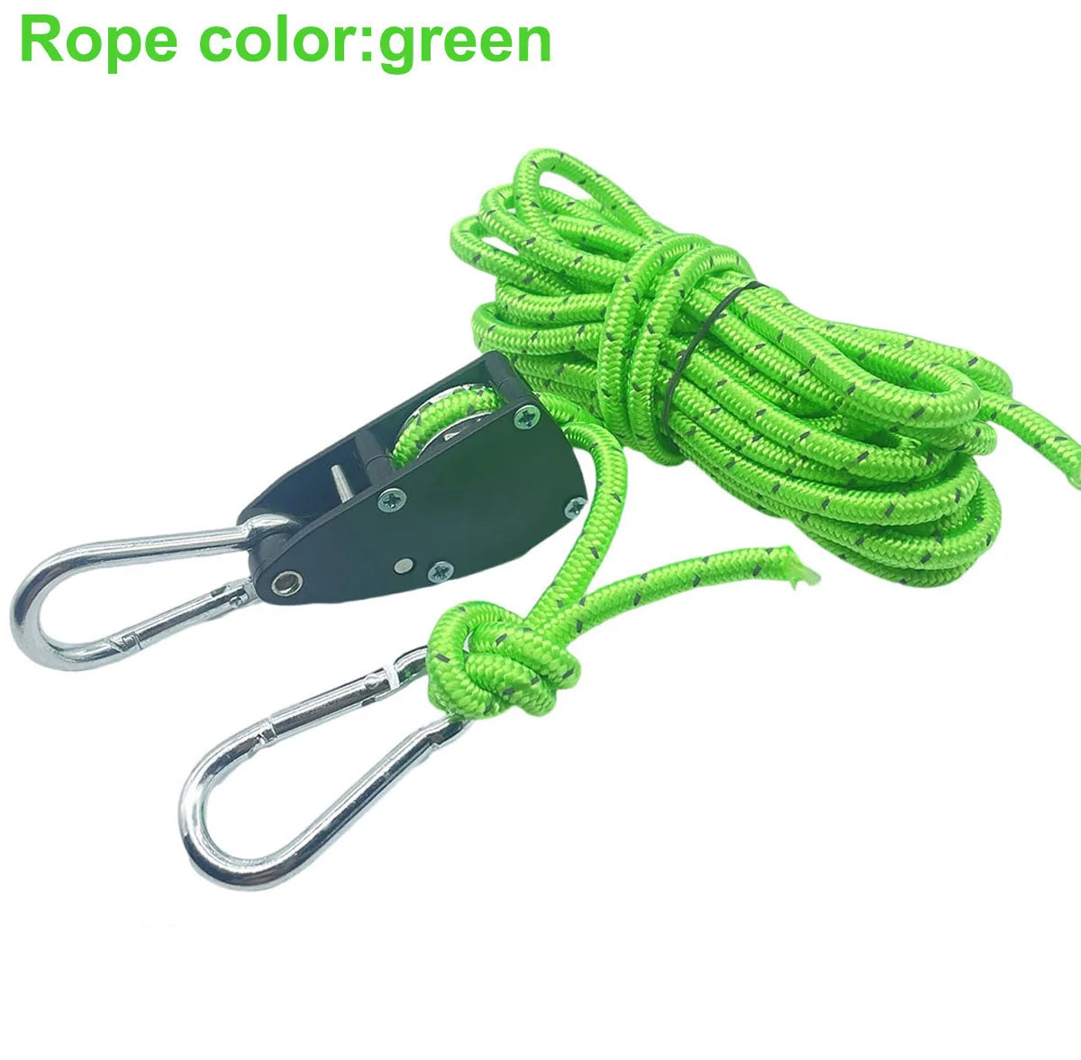 6mm Camping Reflective Tent Tie Down Rope Tightener Fastening Wind Rope Buckle Pulley Ratchet Awning Rope Hook