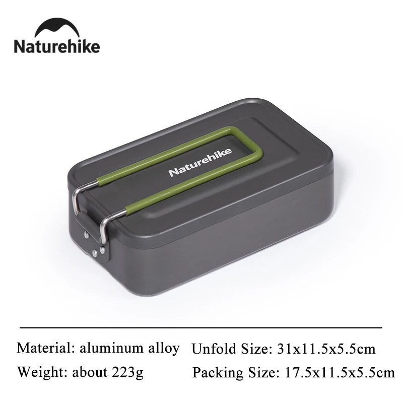 Naturehike 800ML Camping Lunch Boxs Folding Portable Aluminum Cookware Outdoor Dinner Box Travel Hiking Picnic Bento Boxes