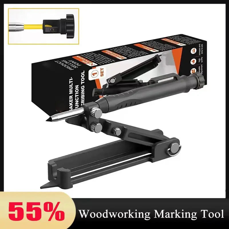 Measuring Anti Form Multi-function Adjustable Profile Scribing Ruler Deep Hole Pencil Contour Gauge DIY Woodworking Compass Tool