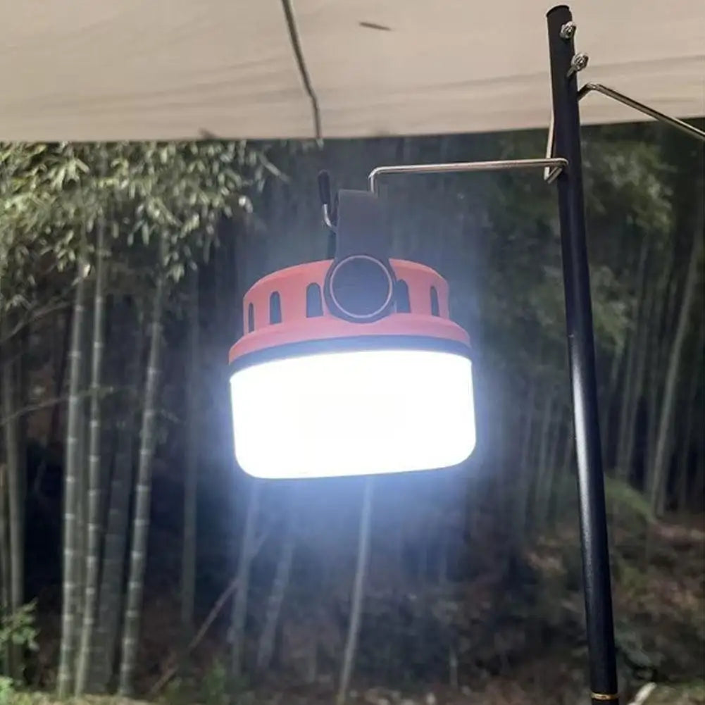 LED Solar Camping Light USB Rechargeable IP55 Waterproof Emergency Lamp with Hanging Hook Handheld Outdoor Lighting Accessory