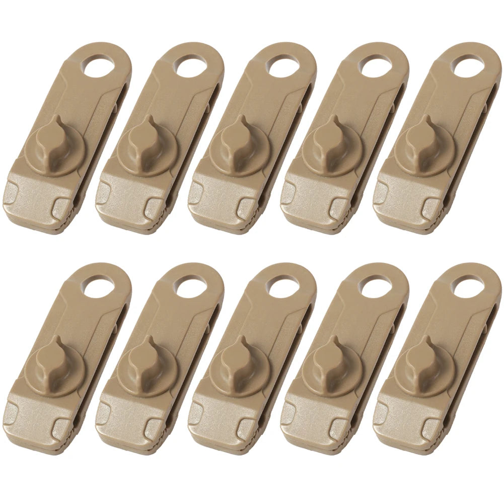 10PCS Tarpaulin Clip Tent Canopy Clip Buckle Outdoor Wind Rope Clamps Reusable Awning Mountaineering Camping Accessories