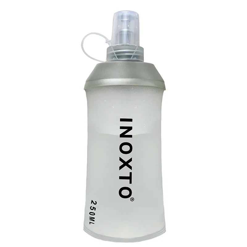 INOXTO 250ml 500ml Outdoor Running Sports PEVA Water Bottle Mountain Biking Water Bladder Soft Water Bottles for Cycling Hiking