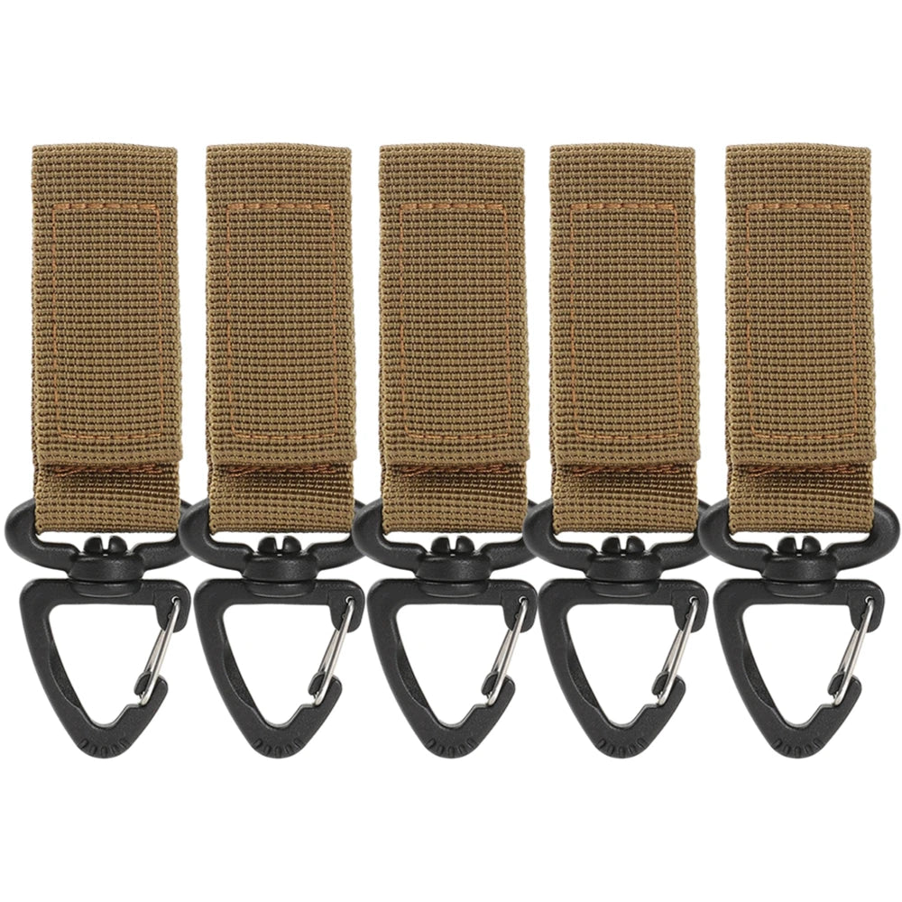 3/4/5pcs Military Tactical Hanging Buckle Nylon Molle Backpack Belt Buckle D-Shaped Outdoor Climbing Carabiner EDC Keychain Hook