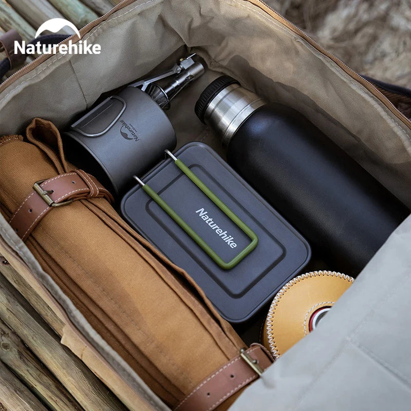 Naturehike 800ML Camping Lunch Boxs Folding Portable Aluminum Cookware Outdoor Dinner Box Travel Hiking Picnic Bento Boxes