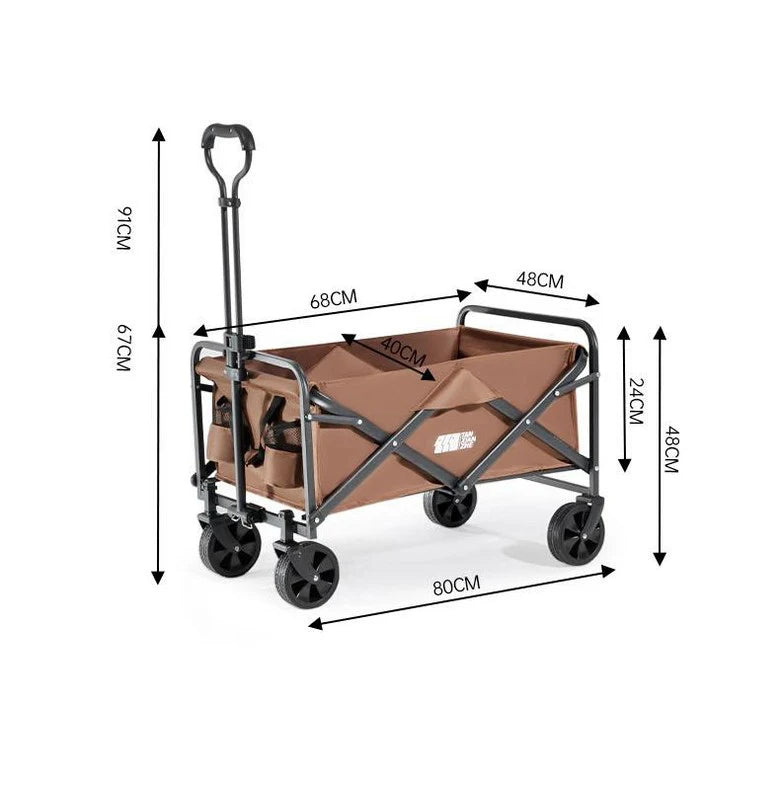 TXZ Camping Folding Wagon, Heavy Duty Folding Cart for Trolley Camping Cart, Outdoor Folding Camping Cart, picnic vehicle trailer, camping trolley, small cart, wheel-mounted Folding Cart Wagon