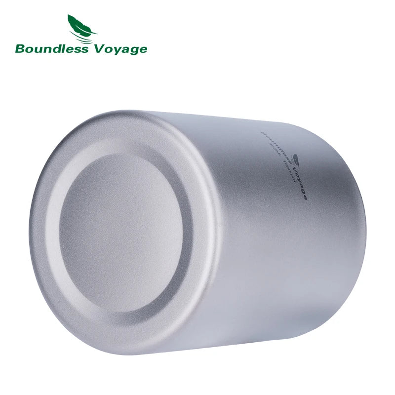 Boundless Voyage Double Walled Titanium Cup with Lid Outdoor Indoor Anti-scalding Mug Tableware 350ml