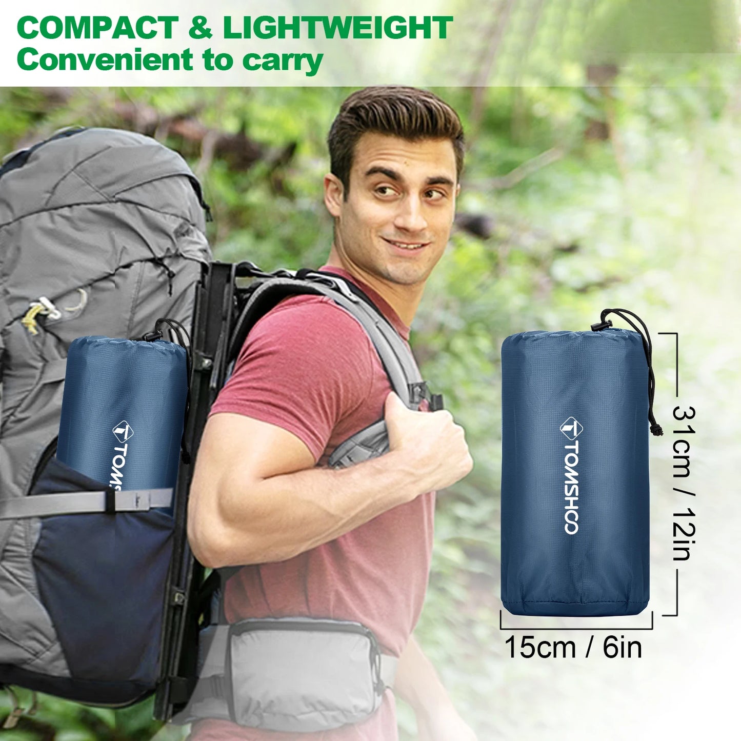 Tomshoo Inflatable Mattress w Built-in Pump Extra Thick 5Inch Double Sleeping Pad Mat Air Mattress Camping Backpacking Hiking