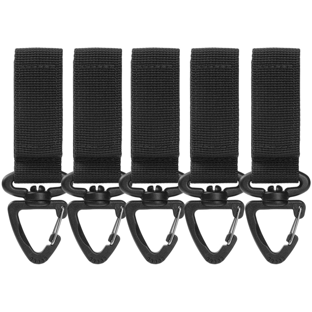 3/4/5pcs Military Tactical Hanging Buckle Nylon Molle Backpack Belt Buckle D-Shaped Outdoor Climbing Carabiner EDC Keychain Hook