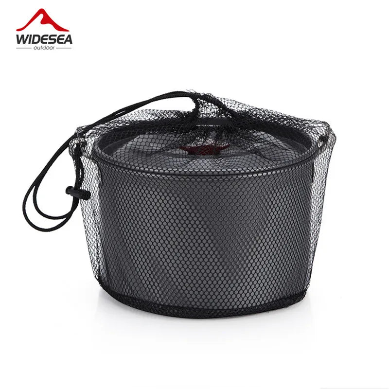 Widesea 4L Camping Cookware Outdoor Tableware Hanging Pot Pan 4-6 Persons Picnic Cooking Tourism Fishing Equipment