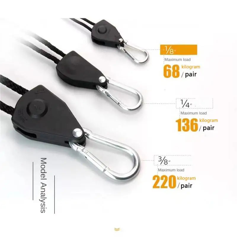 Inch Adjustable Grow Light Rope Ratchet Hanger Yoyo For Indoor Growing Light Tent Room Box GreenhouseFixtures