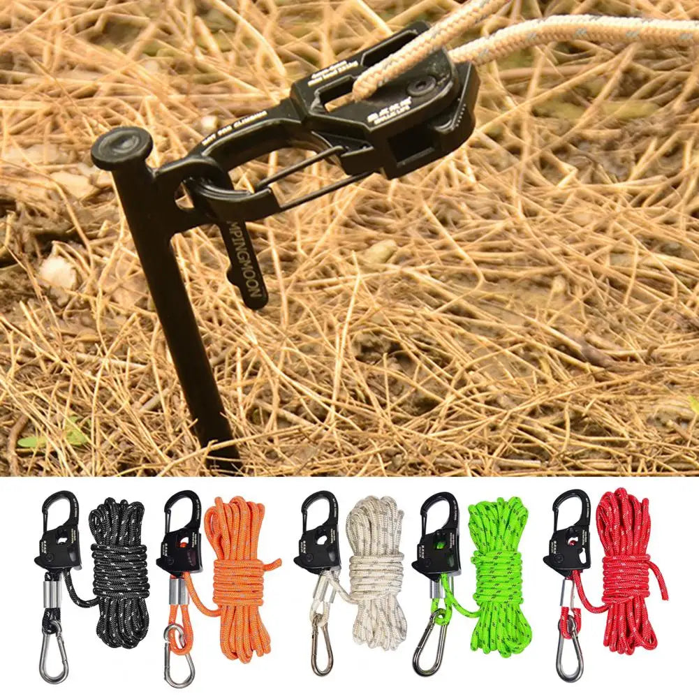 Camping Accessories Aluminum Alloy Tent Rope Tensioner Lightweight Portable Cord Adjuster for Strong Load-bearing Durable
