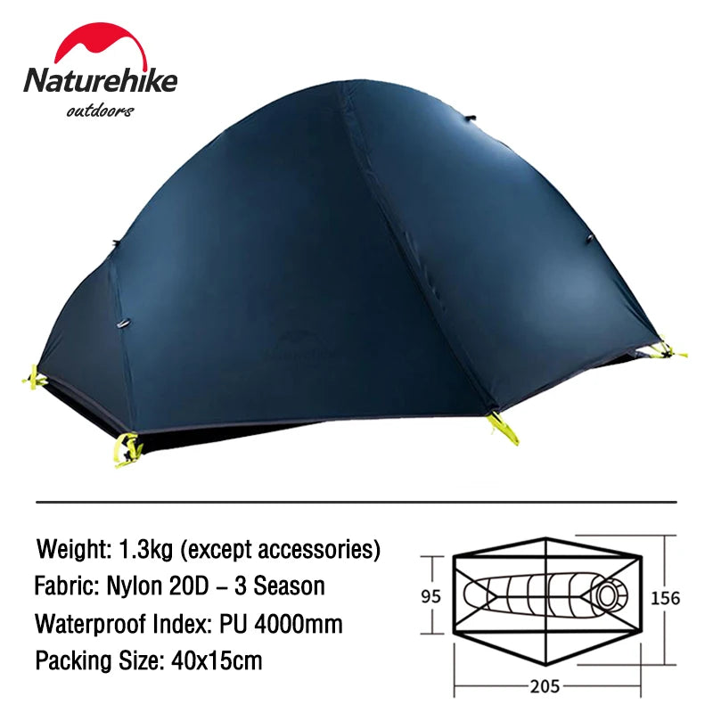 Naturehike Tents Single Person Cycling Tent Ultralight Portable Camping Tent 1P Backpacking Hiking Tent Waterproof Sun Shelter