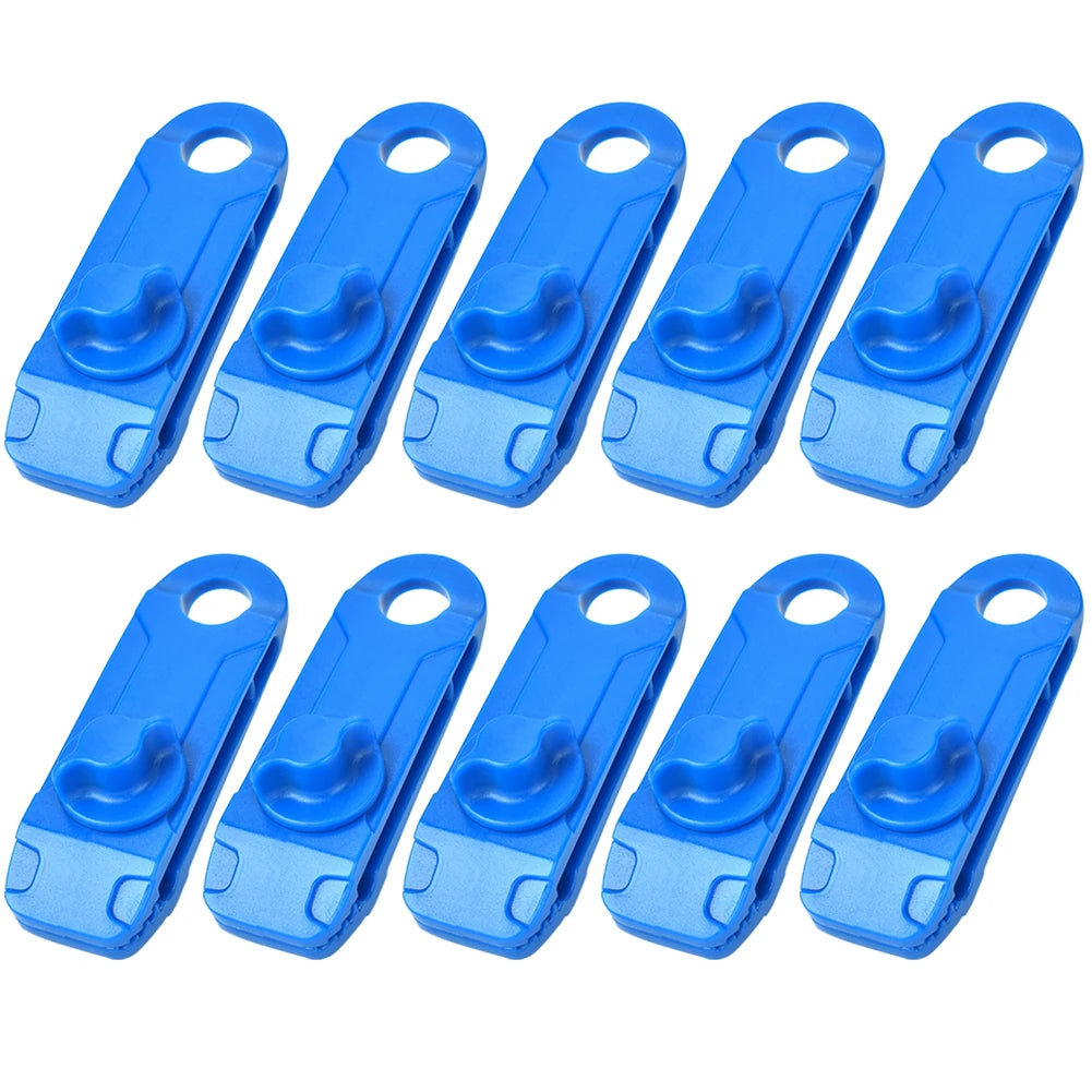 10PCS Tarpaulin Clip Tent Canopy Clip Buckle Outdoor Wind Rope Clamps Reusable Awning Mountaineering Camping Accessories