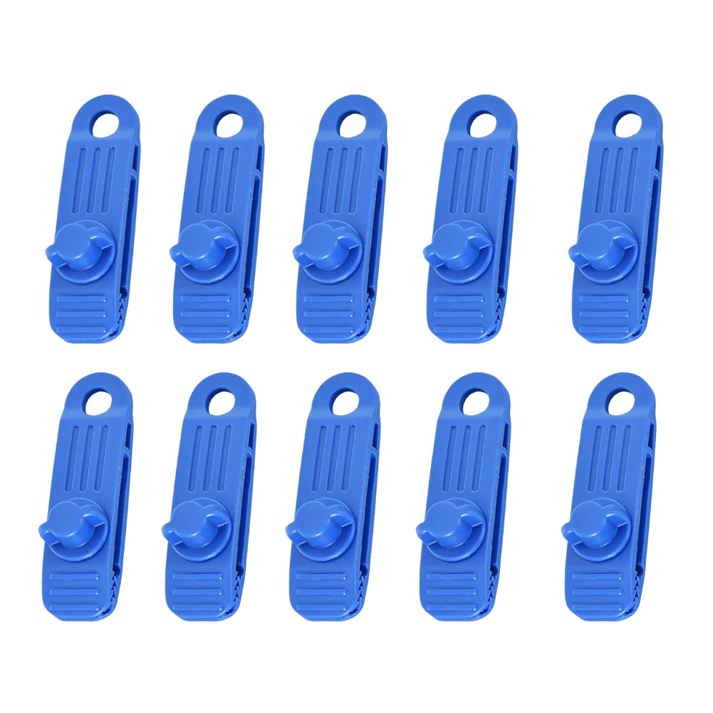 10PCS Tarpaulin Clip Tent Canopy Clip Buckle Outdoor Wind Rope Clamps Reusable Awning Mountaineering Camping Accessories