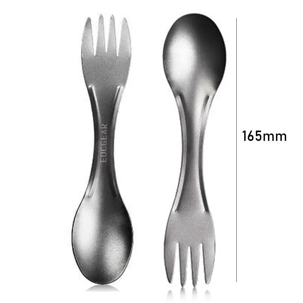 EDC Outdoor Camping Portable Picnic titanium Spoon Tableware titanium alloy Fork Ultralight pure titanium Spork