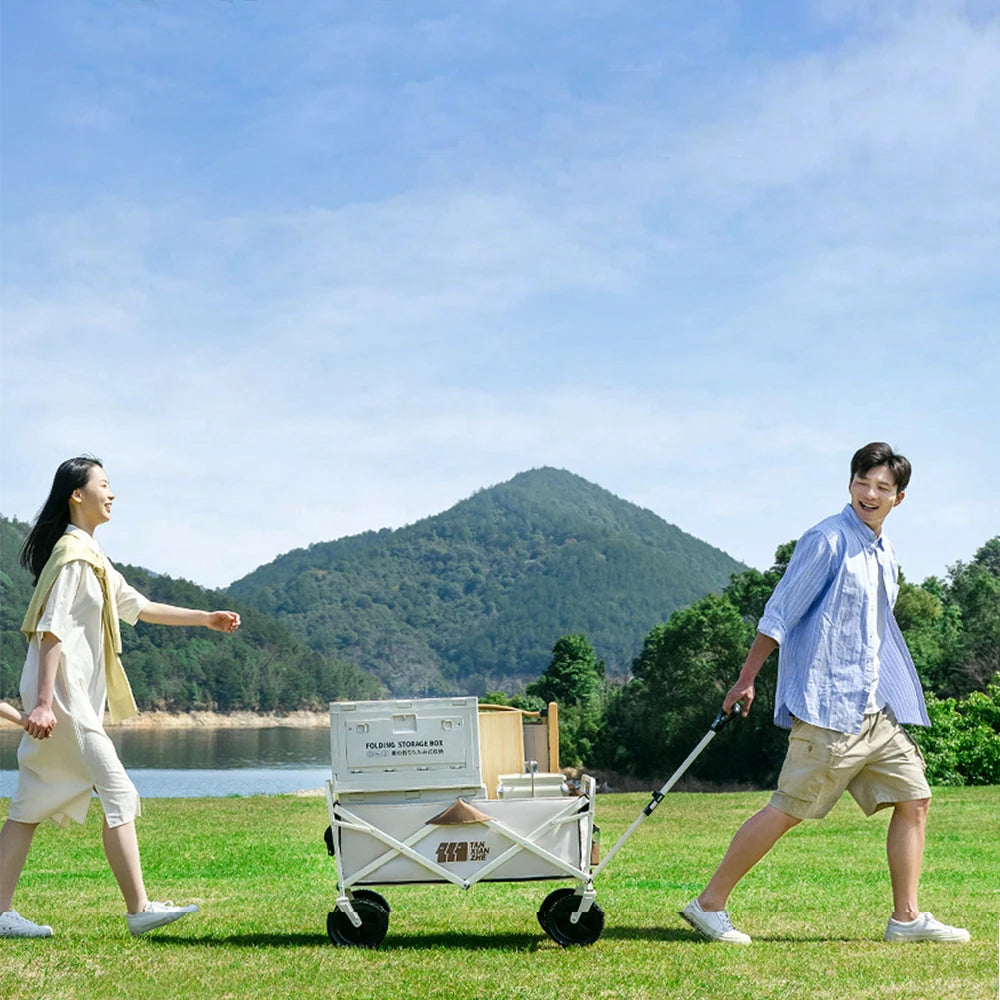 TXZ Camping Folding Wagon, Heavy Duty Folding Cart for Trolley Camping Cart, Outdoor Folding Camping Cart, picnic vehicle trailer, camping trolley, small cart, wheel-mounted Folding Cart Wagon