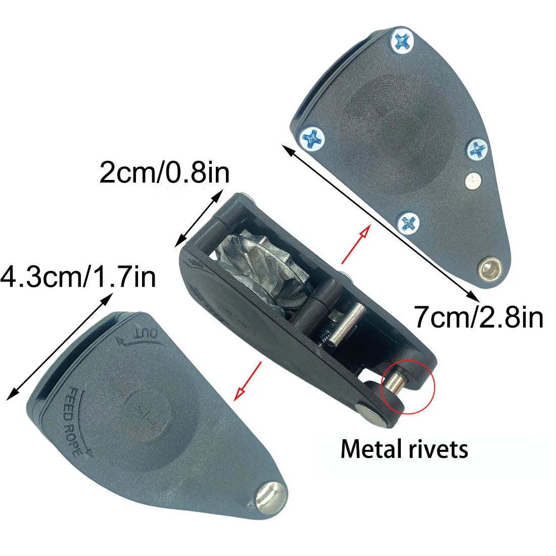 6mm Camping Reflective Tent Tie Down Rope Tightener Fastening Wind Rope Buckle Pulley Ratchet Awning Rope Hook