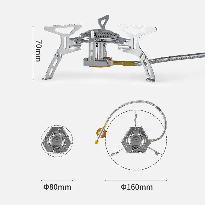 Naturehike 2026 New Camping Gas Stove High FirePower Folding Stable Gas Burner Picnic Hiking Winter Portable Cookingware Stove