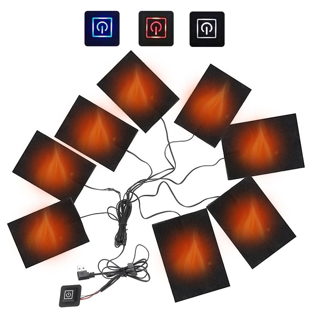 4 Heated Areas Electric Blankets Mat Winter Body Warmer Mattress Thermostat Heating USB Heated Camping Sleep Mat Outdoor Indoor