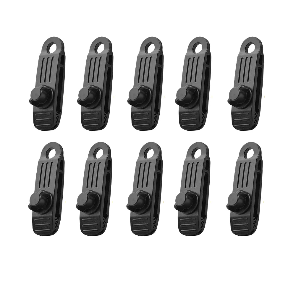 10PCS Tarpaulin Clip Tent Canopy Clip Buckle Outdoor Wind Rope Clamps Reusable Awning Mountaineering Camping Accessories