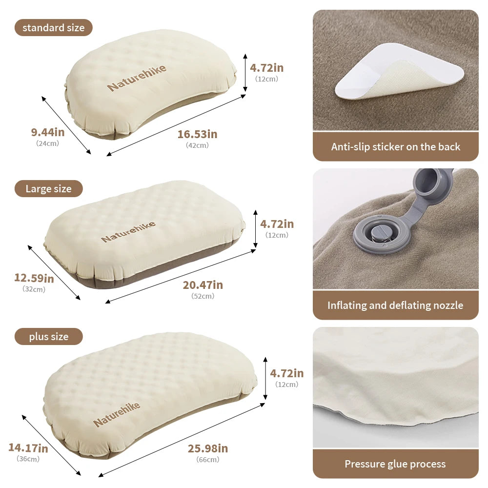 Naturehike Air Pillow Inflatable Pillow Foam Pillow 2 in 1 Waterproof Oilproof Stainproof Adjustable Soft Breathable Camp Travel